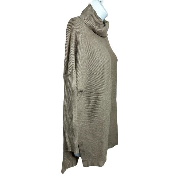 Lillusory Oversized Sweater Sz Medium Khaki Beige Turtleneck Tunic Pullover - Picture 5 of 7
